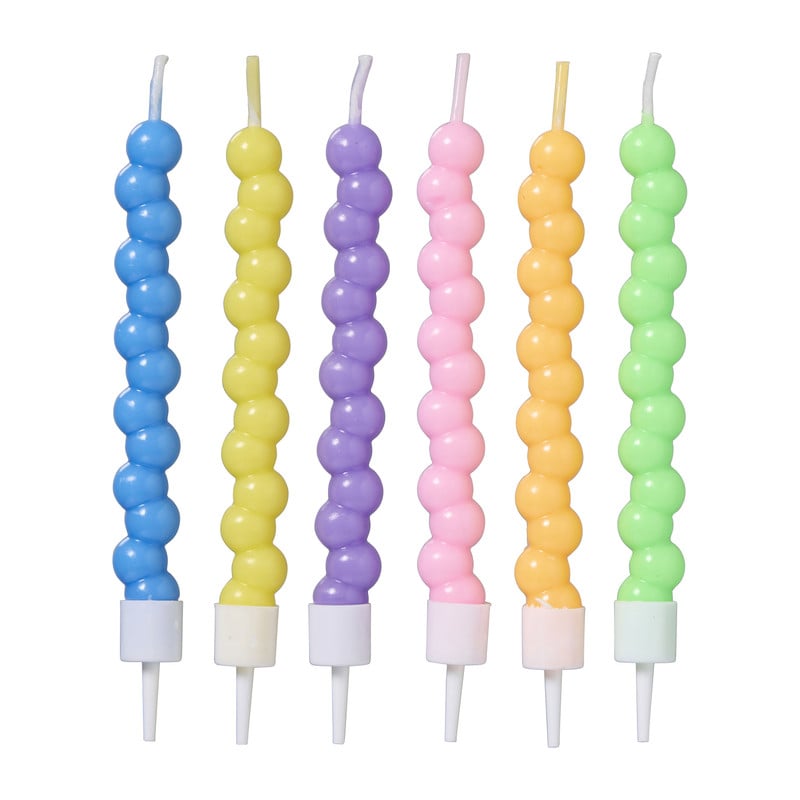 Taartkaarsjes twist - multikleur - set van 6