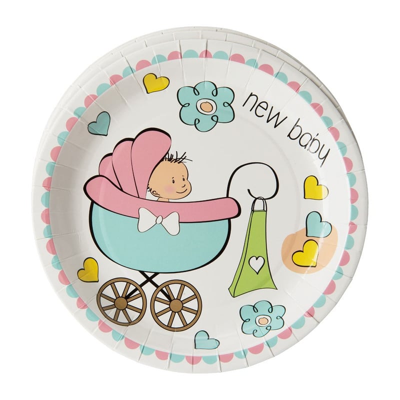 Bord new baby - set van 8