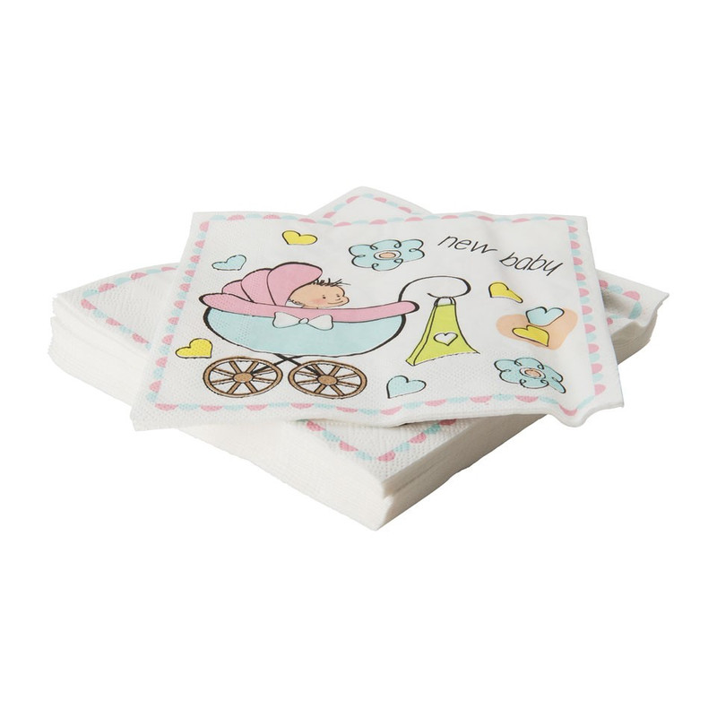 Servetten new baby - set van 20