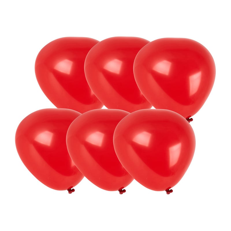 Ballon hartvorm - rood - 6 stuks