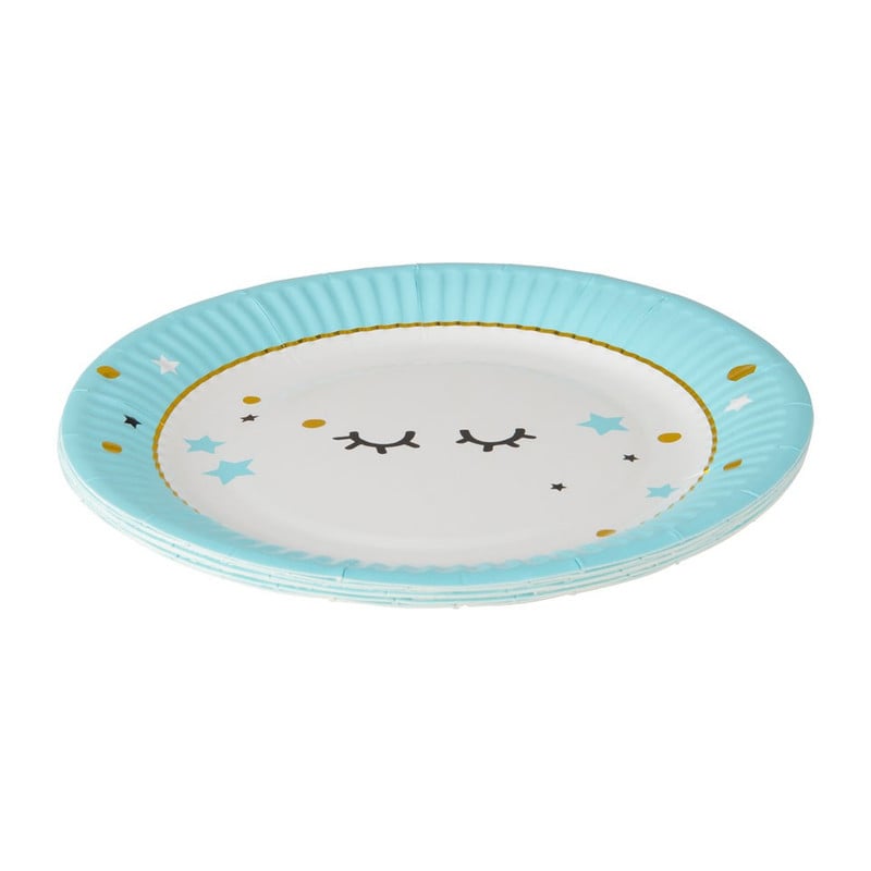 Bord wink - 18 cm - blauw - set van 8