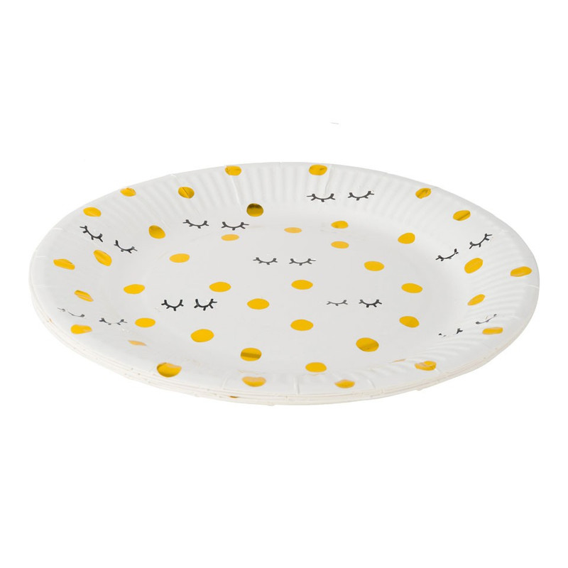 Bord wink - 23 cm - wit - set van 8