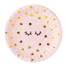 Bord wink - 10 cm - roze - set van 8
