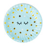 Bord wink - 10 cm - blauw - set van 8