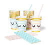 Beker wink - roze - set van 8