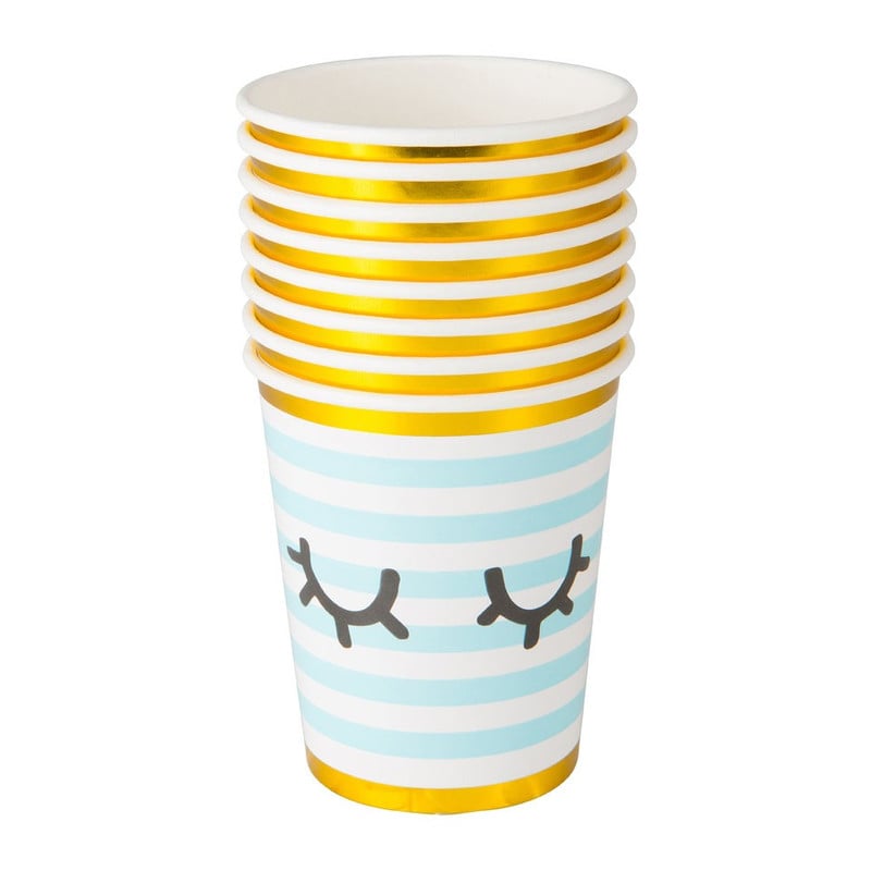 Beker wink - blauw - set van 8