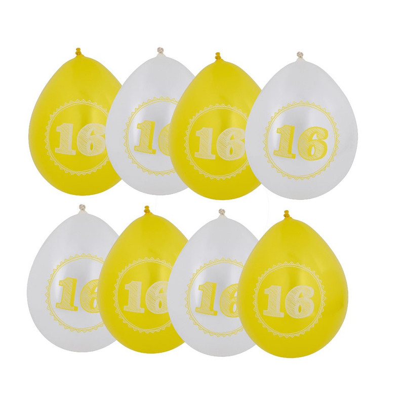 Ballon 16 jaar - set van 8