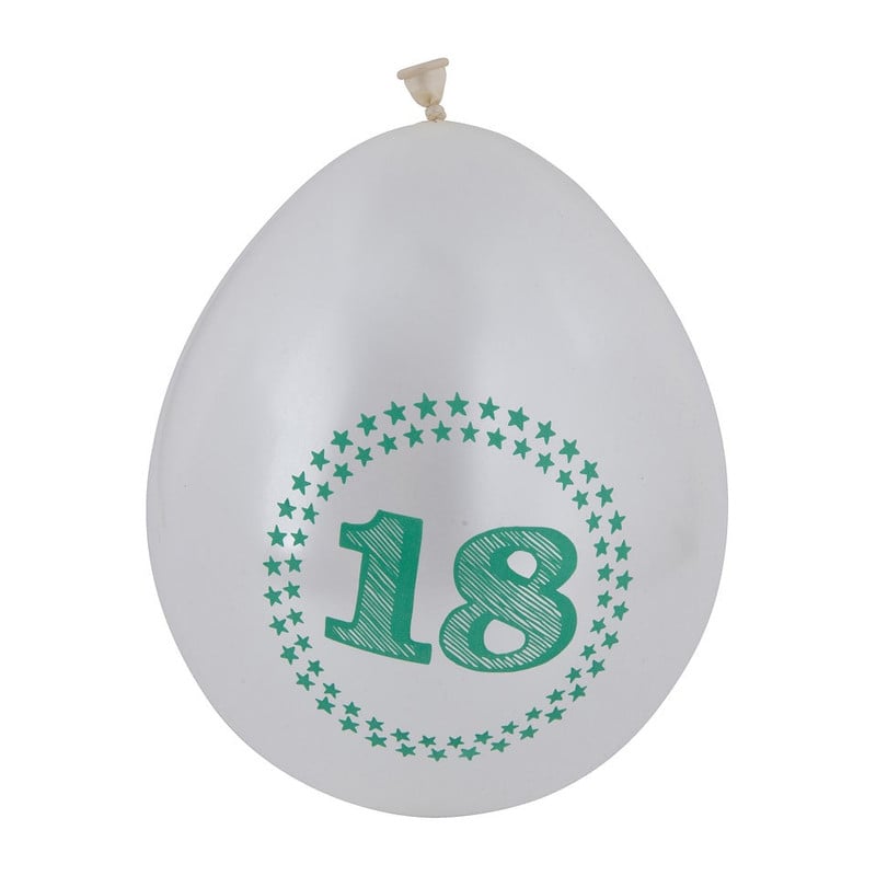 Ballon 18 jaar - set van 8