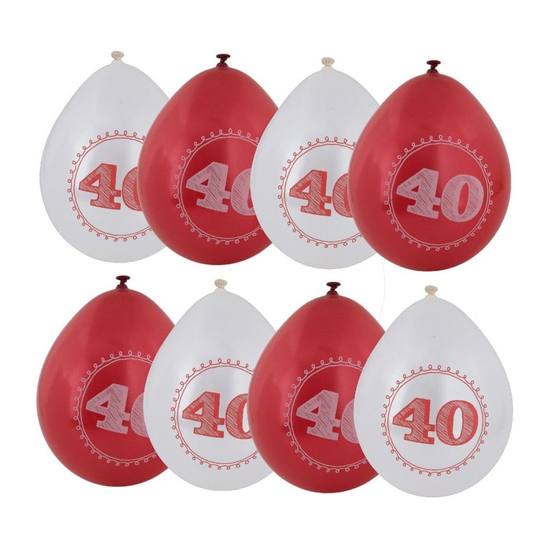 Ballon 40 jaar - set van 8