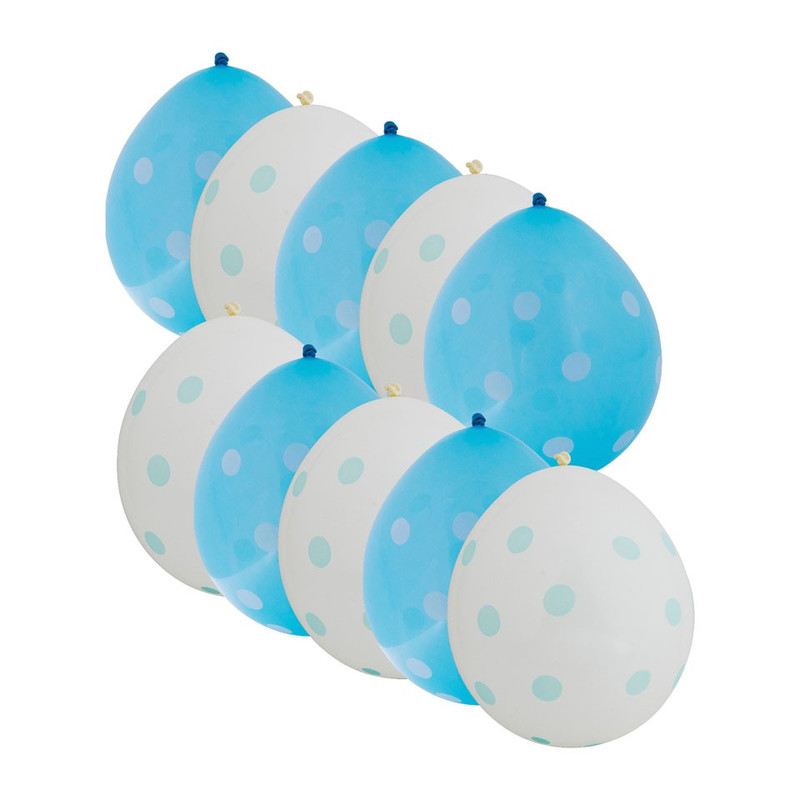 Ballon stip - blauw - set van 10