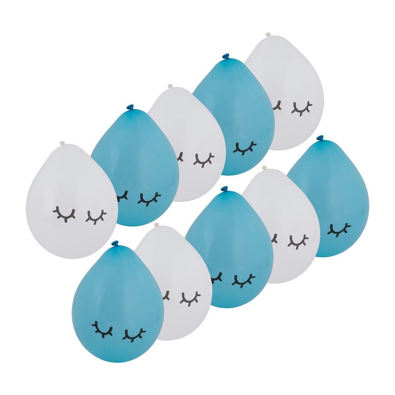 Ballon wink - blauw - set van 10