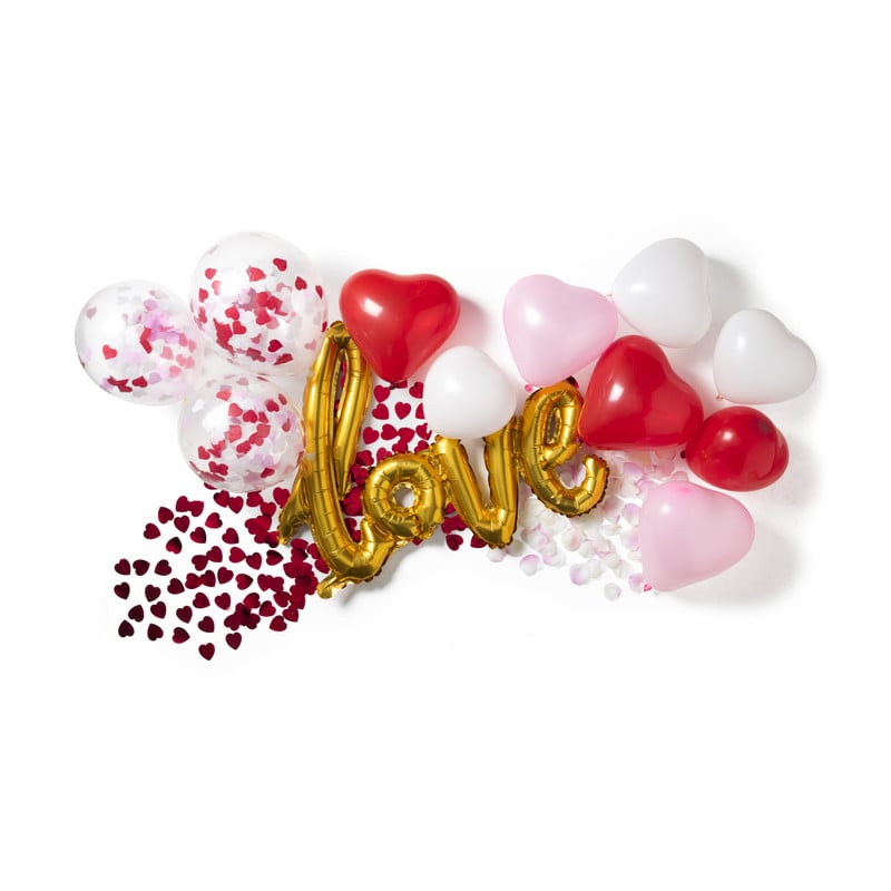 Ballonnen hartvorm - rood/roze - 6 stuks