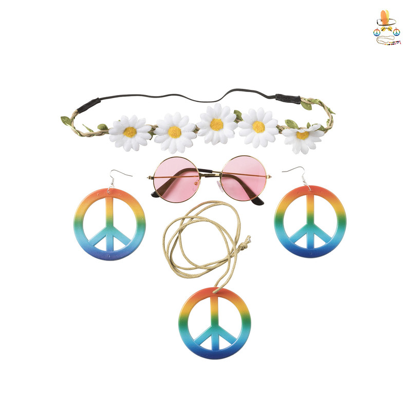 Verkleedset hippie - diverse varianten