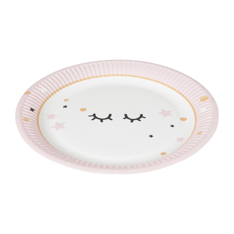 Bord Wink roze - set van 8 - ø23 cm