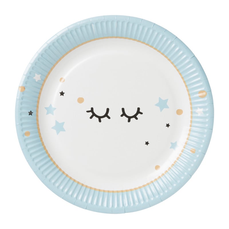 Bord Wink blauw - set van 8 - ø23 cm