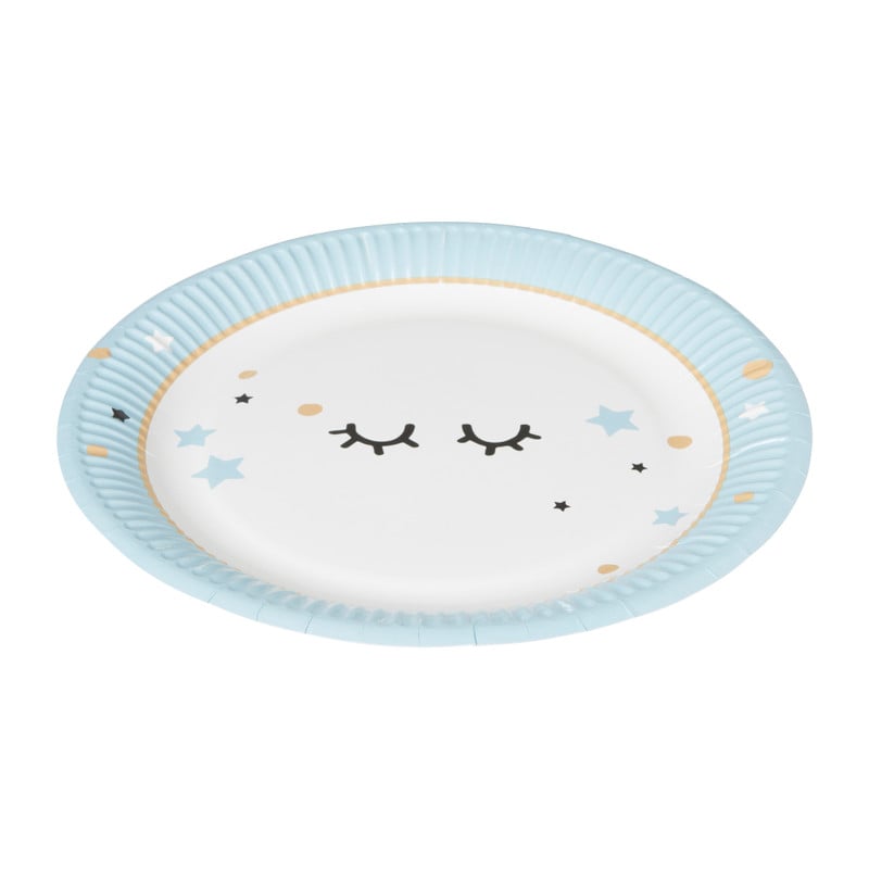 Bord Wink blauw - set van 8 - ø23 cm