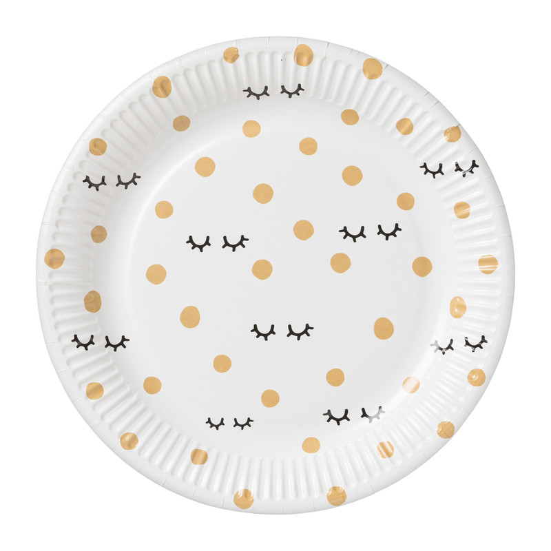 Bord Wink wit - set van 8 - ø23 cm