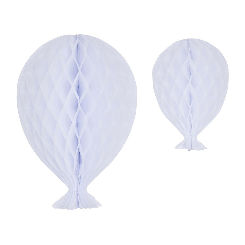 Honeycomb ballon - wit - set van 2