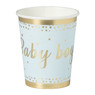 Bekers baby boy - papier - blauw/goud - set van 8