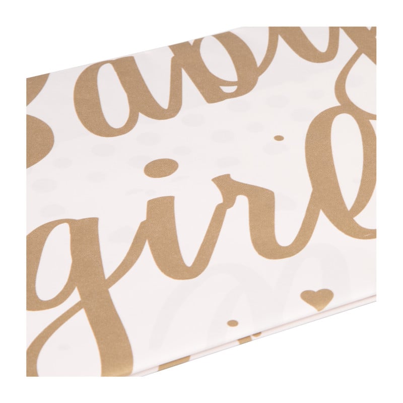 Tafelkleed baby girl - roze/goud - 136x220 cm