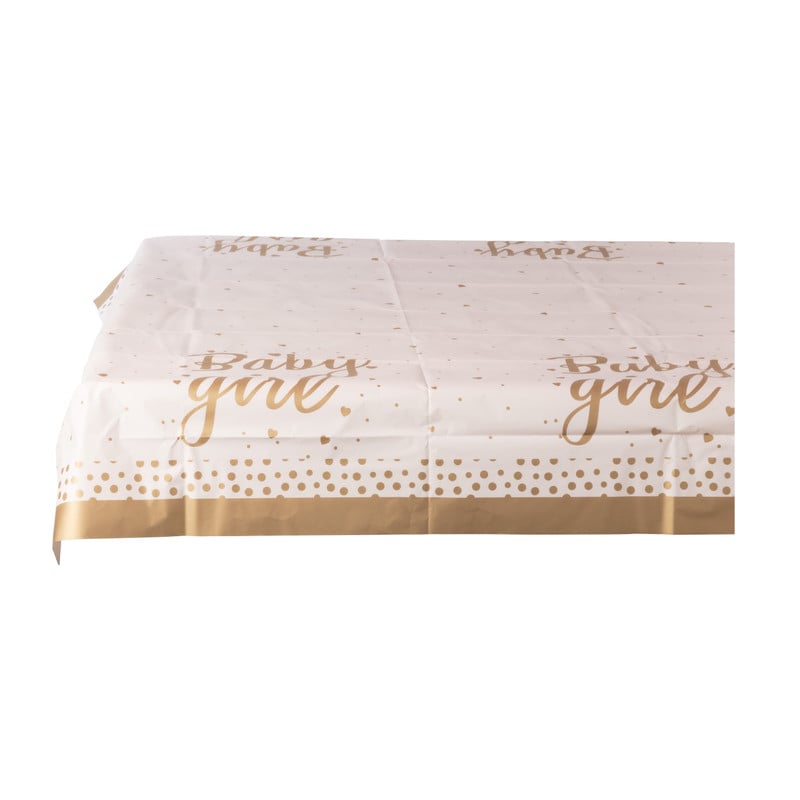 Tafelkleed baby girl - roze/goud - 136x220 cm