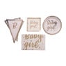 Bord baby girl - roze/koperkleurig - set van 8