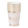 Bekers baby girl - papier - roze/goud - set van 8