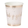 Bekers baby girl - papier - roze/goud - set van 8