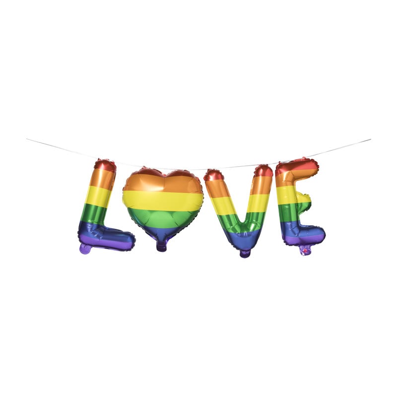 Folieballonnen LOVE - regenboog 