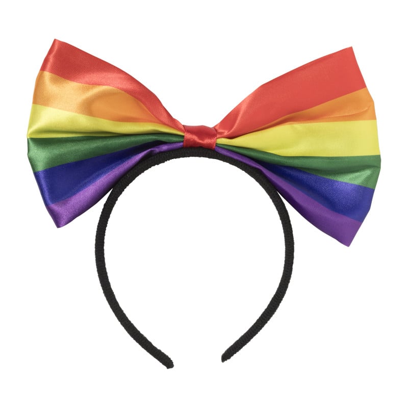 Tiara met strik - regenboog