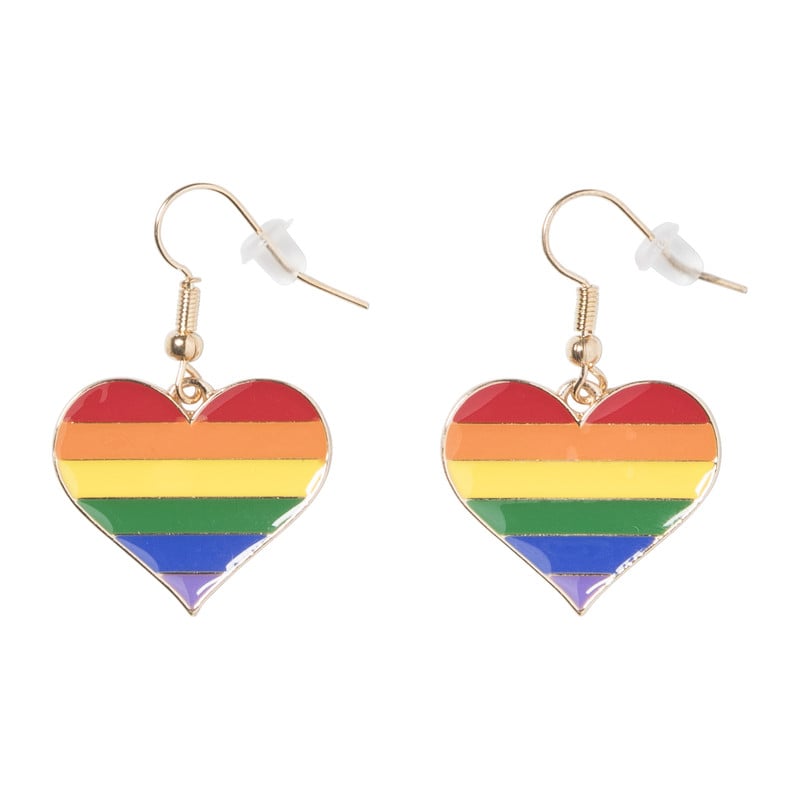 Hartjes oorbellen - regenboog 