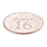 Bordjes sweet 16 - roze - set van 8