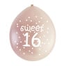 Ballon 16 jaar - diverse kleuren - set van 9
