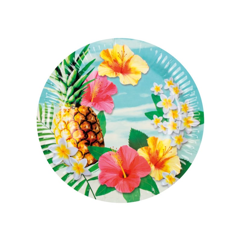Borden tropical - set van 10 - ø23 cm