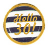 Bordjes Hello 30! - blauw/goud/wit - set van 8