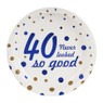 Bordjes 40 never looked so good - wit/blauw - set van 8