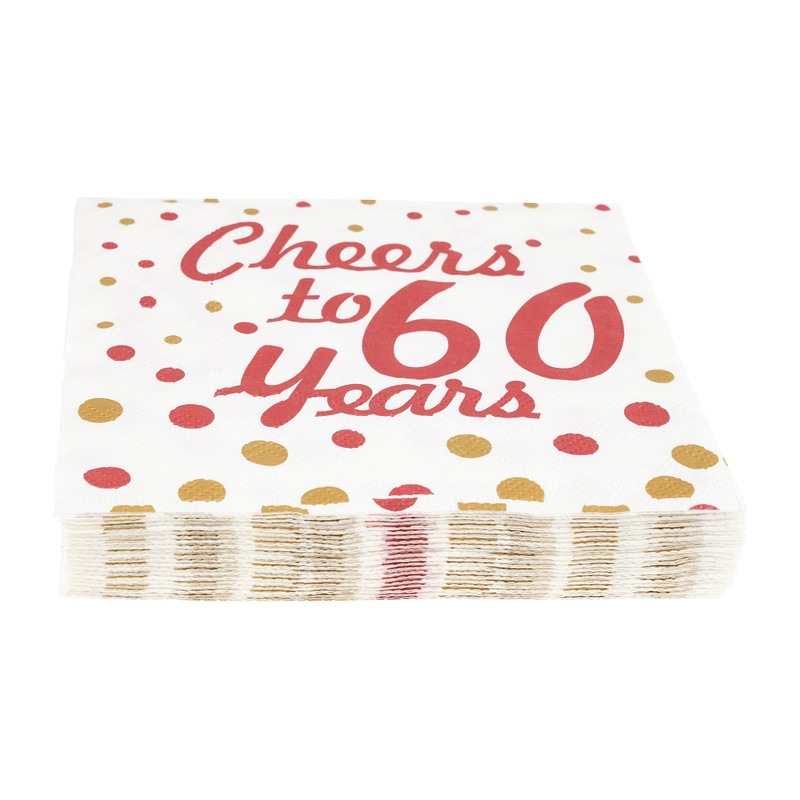 Servetten Cheers to 60 Years - set van 16
