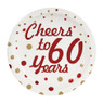 Bordjes Cheers to 60 Years - wit/rood - set van 8