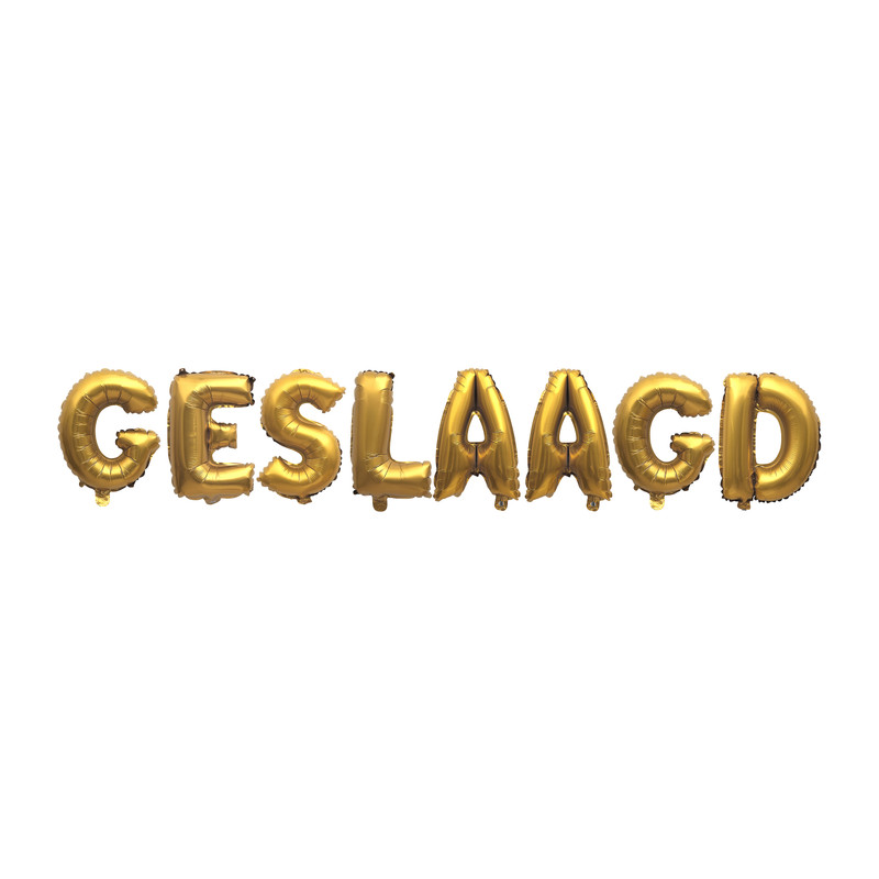 Folieballon geslaagd - goudkleurig - 2 meter