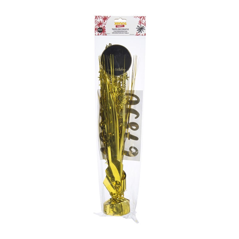 Tafeldecoratie happy birthday - goudkleurig - 42 cm