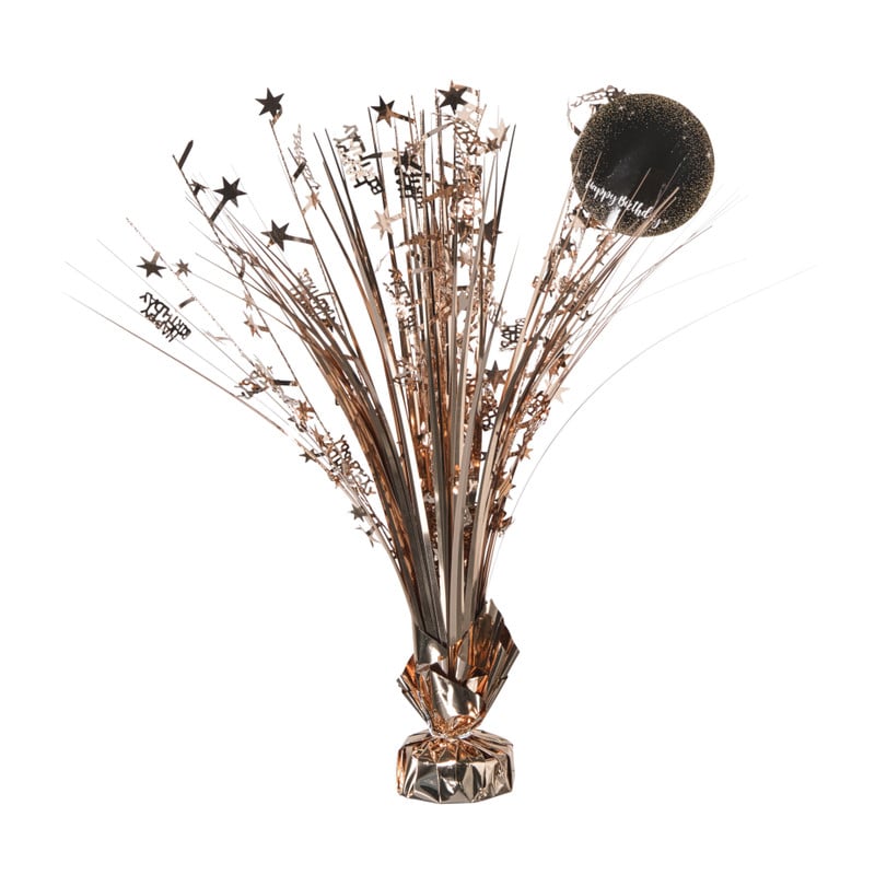 Tafeldecoratie happy birthday - rosé goud - 42 cm