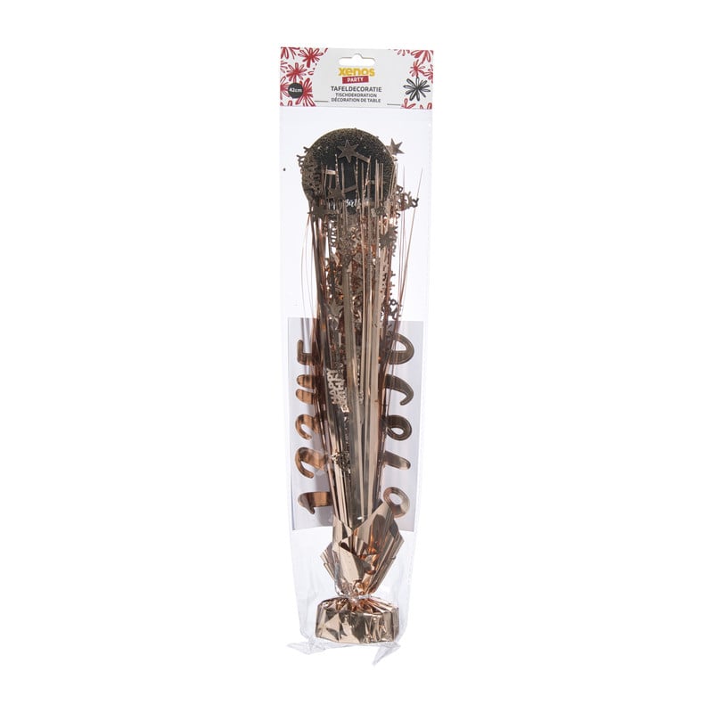Tafeldecoratie happy birthday - rosé goud - 42 cm