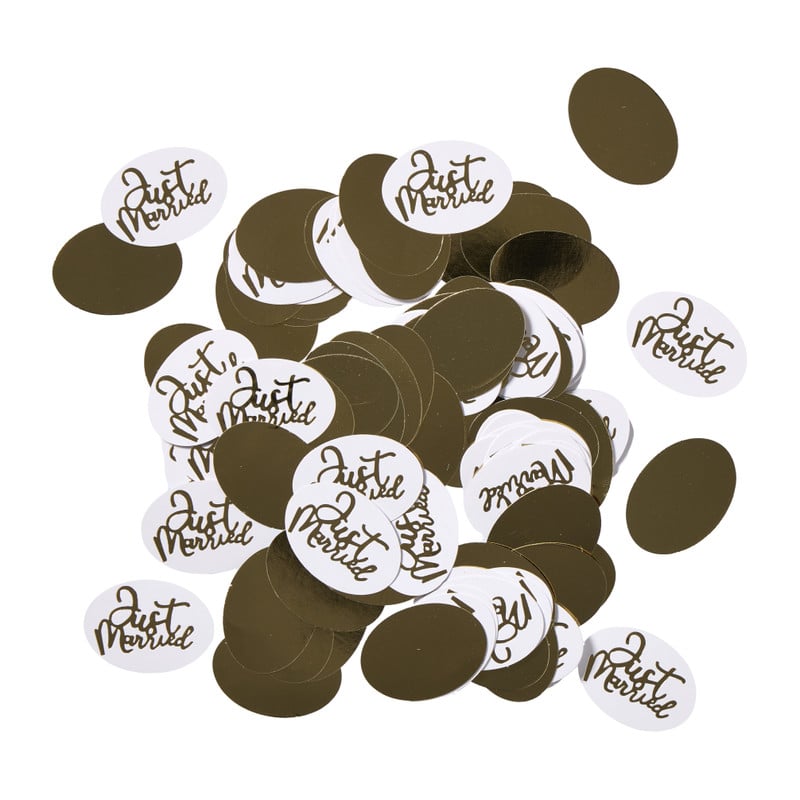 Confetti just married - goudkleurig - set van 100