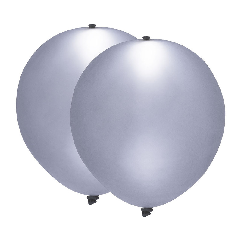 Led ballon - zilver - set van 2