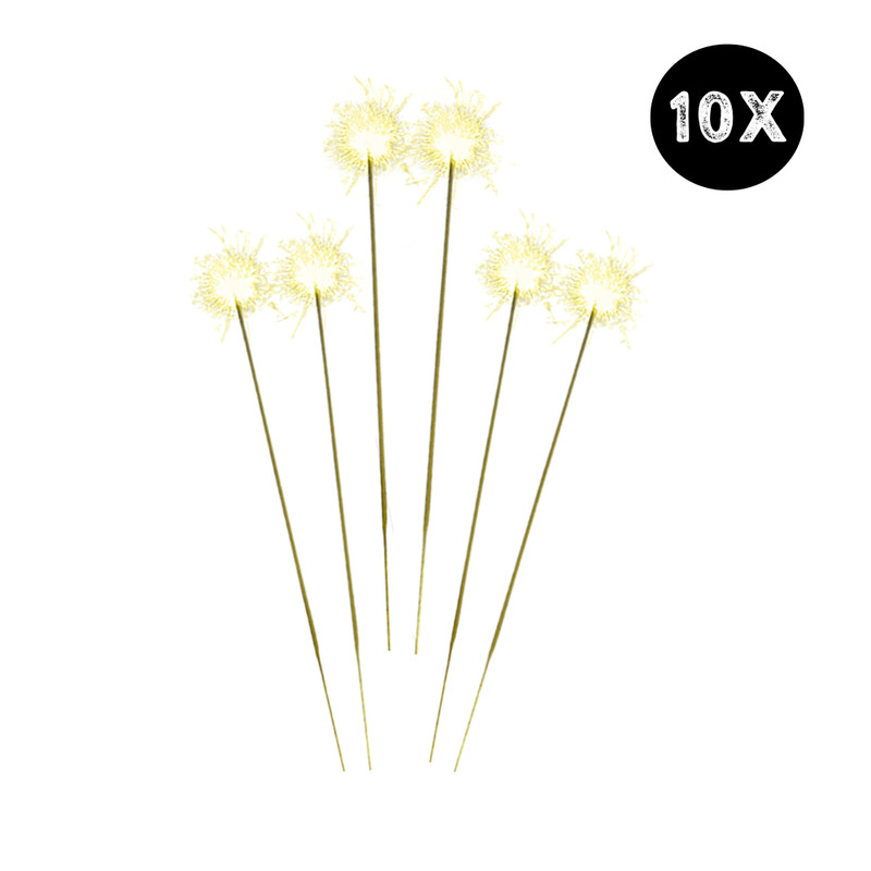 Vuurwerk sterretjes goud - set van 10