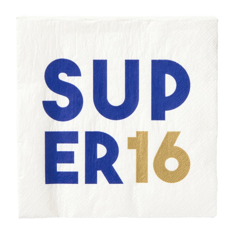 Servetten 16 jaar - blauw - set van 20