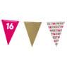 Vlaggenlijn 16 jaar - roze - 10 meter