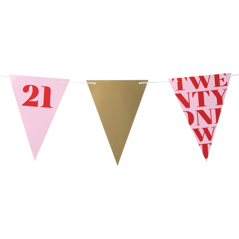 Vlaggenlijn 21 jaar - rood - 10 meter
