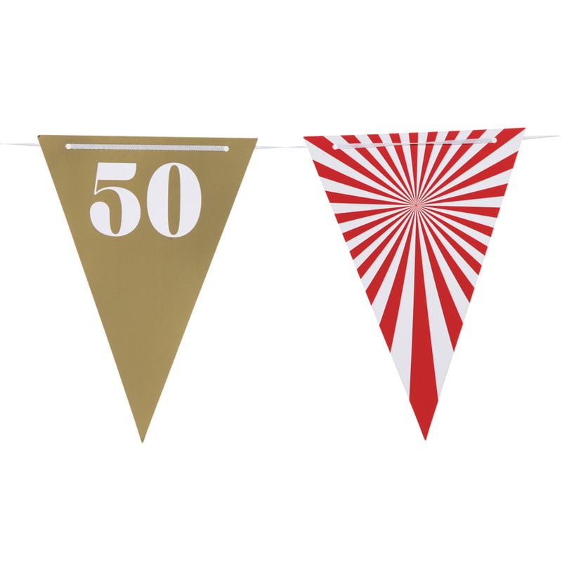 Vlaggenlijn 50 jaar - rood - 10  meter
