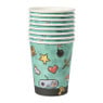 Papieren bekers game - multikleur - set van 8